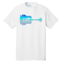 Funny Guitar Lake Shadow Love Guitar Musician Tall T-Shirt