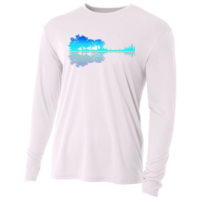 Funny Guitar Lake Shadow Love Guitar Musician Cooling Performance Long Sleeve Crew