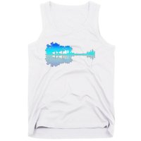 Funny Guitar Lake Shadow Love Guitar Musician Tank Top