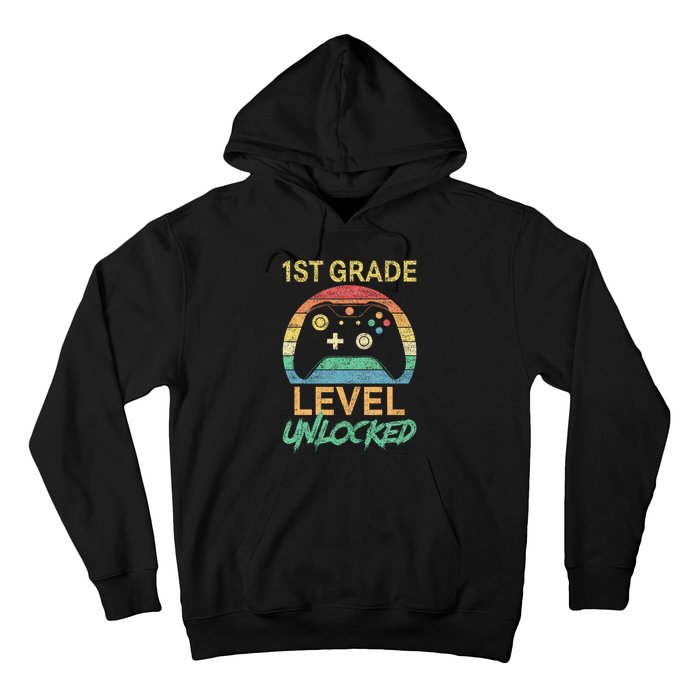 First Grade Level Unlocked Gamer 1st Day Of School Hoodie