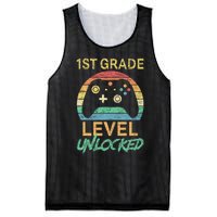 First Grade Level Unlocked Gamer 1st Day Of School Mesh Reversible Basketball Jersey Tank