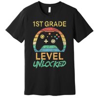 First Grade Level Unlocked Gamer 1st Day Of School Premium T-Shirt