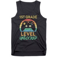 First Grade Level Unlocked Gamer 1st Day Of School Tank Top