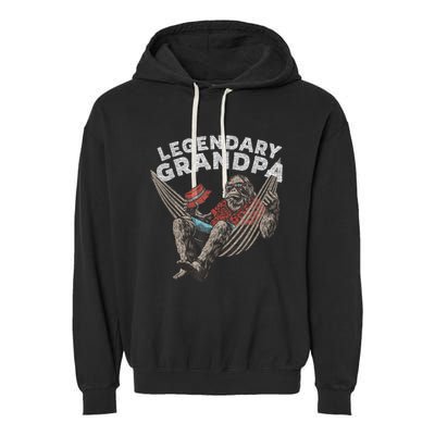 Funny Grandpa Legendary Saying Garment-Dyed Fleece Hoodie