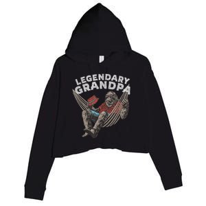 Funny Grandpa Legendary Saying Crop Fleece Hoodie