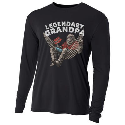 Funny Grandpa Legendary Saying Cooling Performance Long Sleeve Crew