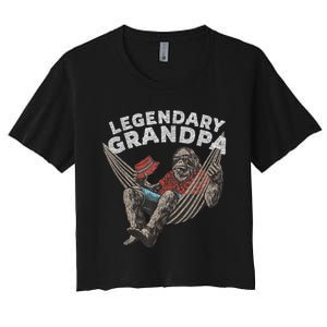 Funny Grandpa Legendary Saying Women's Crop Top Tee