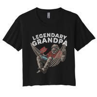 Funny Grandpa Legendary Saying Women's Crop Top Tee