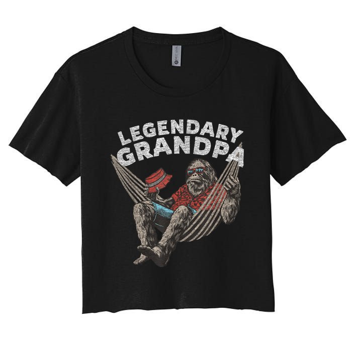 Funny Grandpa Legendary Saying Women's Crop Top Tee