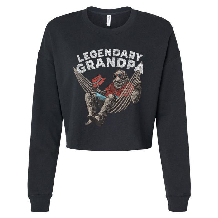 Funny Grandpa Legendary Saying Cropped Pullover Crew