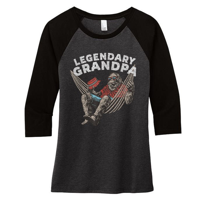 Funny Grandpa Legendary Saying Women's Tri-Blend 3/4-Sleeve Raglan Shirt