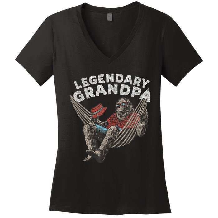 Funny Grandpa Legendary Saying Women's V-Neck T-Shirt