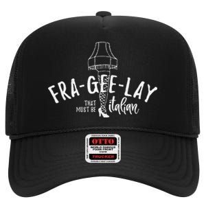 Fra Gee Lay That Must Be Italian Retro Christmas High Crown Mesh Back Trucker Hat