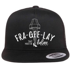 Fra Gee Lay That Must Be Italian Retro Christmas Flat Bill Trucker Hat