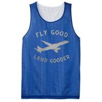 Fly Good Land Gooder Airline Pilot Vintage Private Pilot Cool Gift Mesh Reversible Basketball Jersey Tank