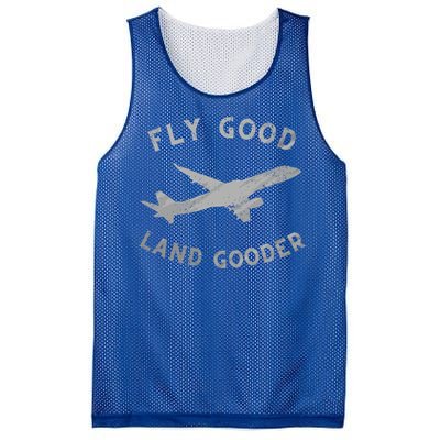 Fly Good Land Gooder Airline Pilot Vintage Private Pilot Cool Gift Mesh Reversible Basketball Jersey Tank