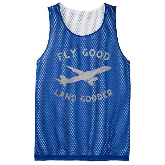 Fly Good Land Gooder Airline Pilot Vintage Private Pilot Cool Gift Mesh Reversible Basketball Jersey Tank