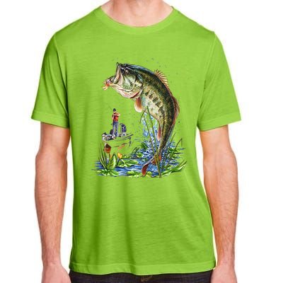 Fishing Graphic Large Mouth Bass Fish Adult ChromaSoft Performance T-Shirt