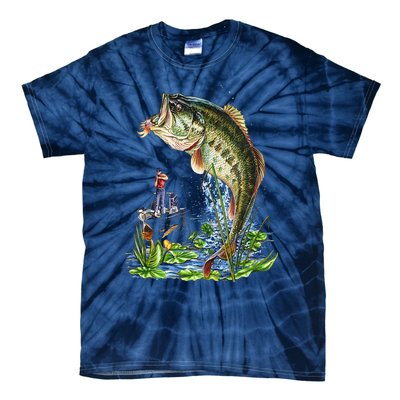 Fishing Graphic Large Mouth Bass Fish Tie-Dye T-Shirt