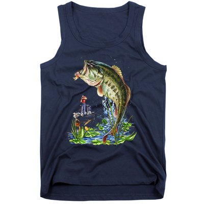 Fishing Graphic Large Mouth Bass Fish Tank Top