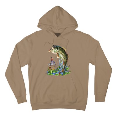 Fishing Graphic Large Mouth Bass Fish Hoodie