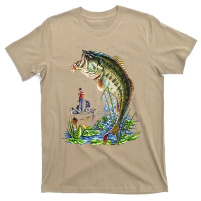 Fishing Graphic Large Mouth Bass Fish T-Shirt