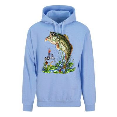 Fishing Graphic Large Mouth Bass Fish Unisex Surf Hoodie