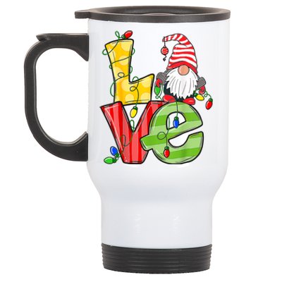 Funny Gnomes Love Family Pajama Xmas Gift Christmas Gnome Gift Stainless Steel Travel Mug