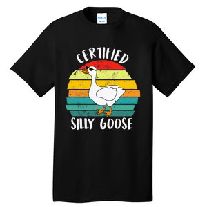 Funny Goose Lover Farmer Farm Life, Certified Silly Goose Tall T-Shirt