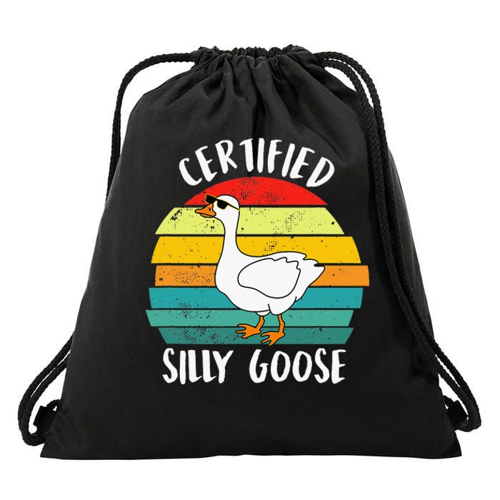 Funny Goose Lover Farmer Farm Life, Certified Silly Goose Drawstring Bag