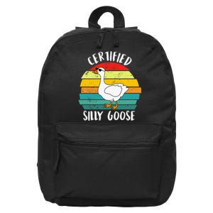 Funny Goose Lover Farmer Farm Life, Certified Silly Goose 16 in Basic Backpack