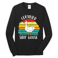 Funny Goose Lover Farmer Farm Life, Certified Silly Goose Tall Long Sleeve T-Shirt