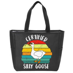 Funny Goose Lover Farmer Farm Life, Certified Silly Goose Zip Tote Bag