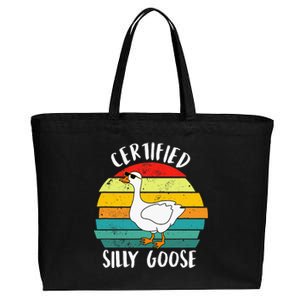 Funny Goose Lover Farmer Farm Life, Certified Silly Goose Cotton Canvas Jumbo Tote