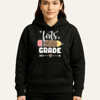 First Grade Leopard Pencil 1st Grader Students Teachers Hoodie