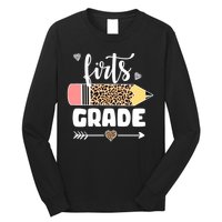 First Grade Leopard Pencil 1st Grader Students Teachers Long Sleeve Shirt