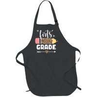 First Grade Leopard Pencil 1st Grader Students Teachers Full-Length Apron With Pockets