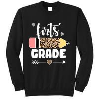 First Grade Leopard Pencil 1st Grader Students Teachers Sweatshirt