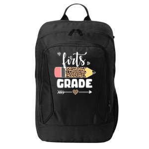 First Grade Leopard Pencil 1st Grader Students Teachers City Backpack