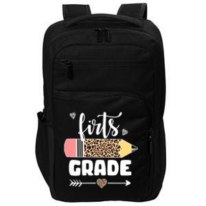 First Grade Leopard Pencil 1st Grader Students Teachers Impact Tech Backpack