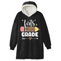 First Grade Leopard Pencil 1st Grader Students Teachers Hooded Wearable Blanket