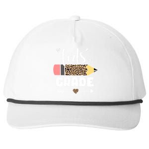 First Grade Leopard Pencil 1st Grader Students Teachers Snapback Five-Panel Rope Hat