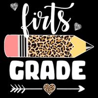 First Grade Leopard Pencil 1st Grader Students Teachers 7-Panel Snapback Hat