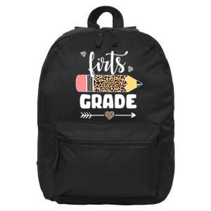 First Grade Leopard Pencil 1st Grader Students Teachers 16 in Basic Backpack