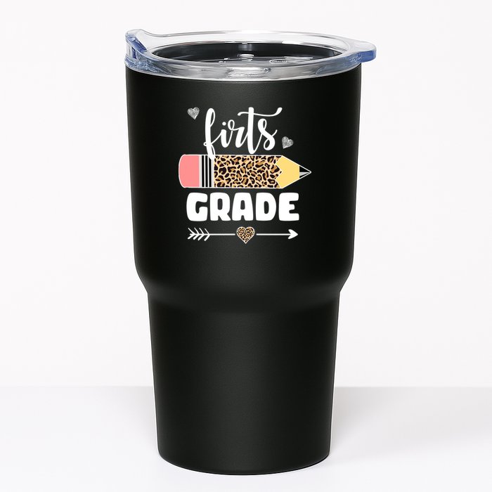 First Grade Leopard Pencil 1st Grader Students Teachers Tumbler