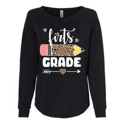 First Grade Leopard Pencil 1st Grader Students Teachers Womens California Wash Sweatshirt