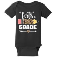 First Grade Leopard Pencil 1st Grader Students Teachers Baby Bodysuit