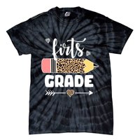 First Grade Leopard Pencil 1st Grader Students Teachers Tie-Dye T-Shirt