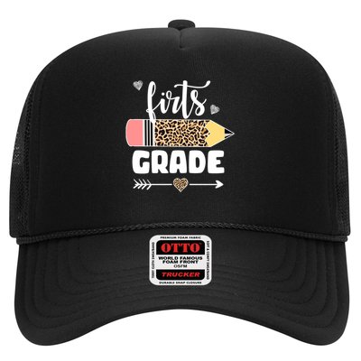 First Grade Leopard Pencil 1st Grader Students Teachers Trucker Hat