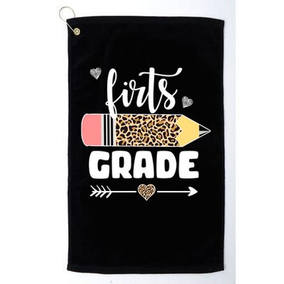 First Grade Leopard Pencil 1st Grader Students Teachers Golf Towel